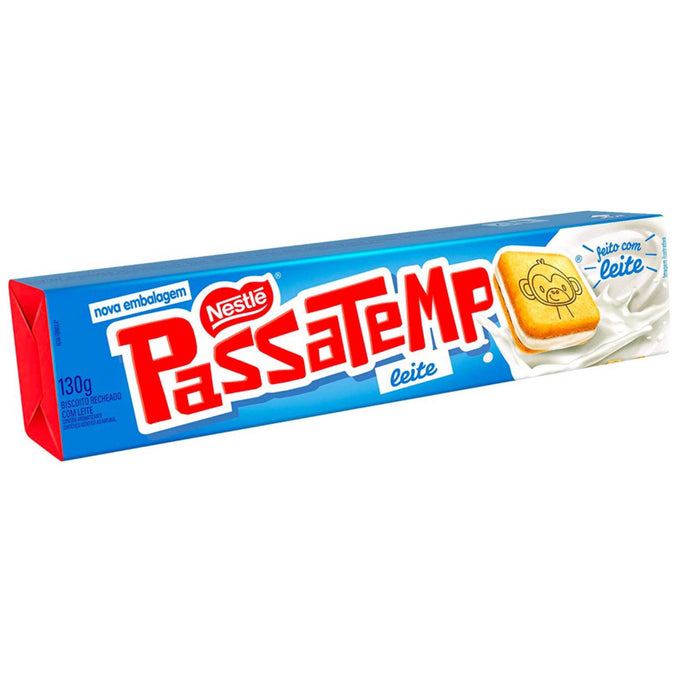 Nestle Passatempo Biscoito recheado sabor Leite 130g - Milk Cream Sandwich Biscuit