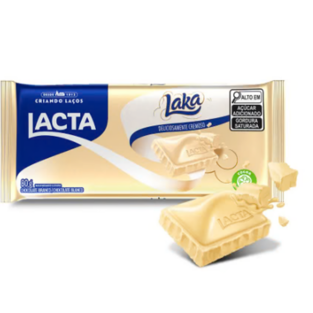 Lacta Laka White Chocolate Bar 80g - Laka branco 80g — Hi Brazil