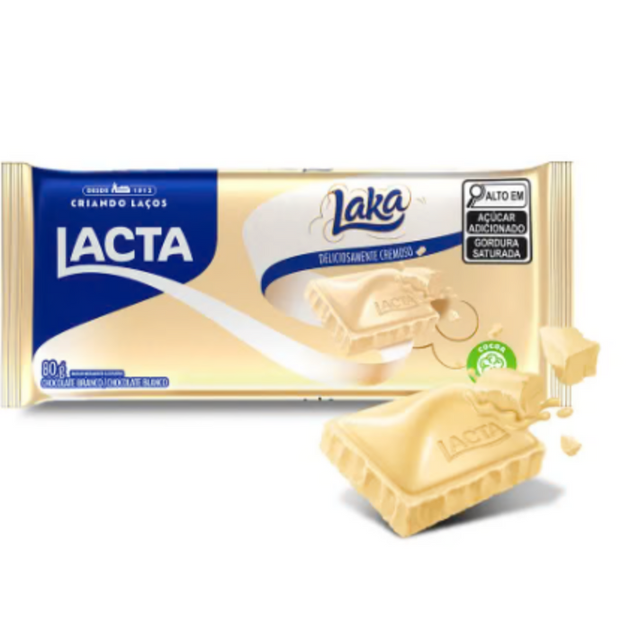 Lacta Laka White Chocolate Bar 80g - Laka branco 80g