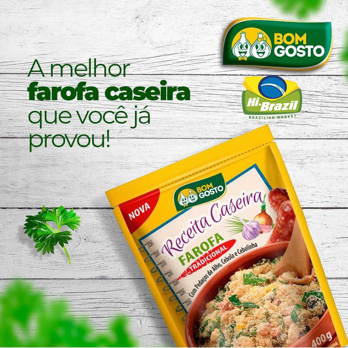 2 unidades -Bom Gosto Farofa de Mandioca Tradicional 300g