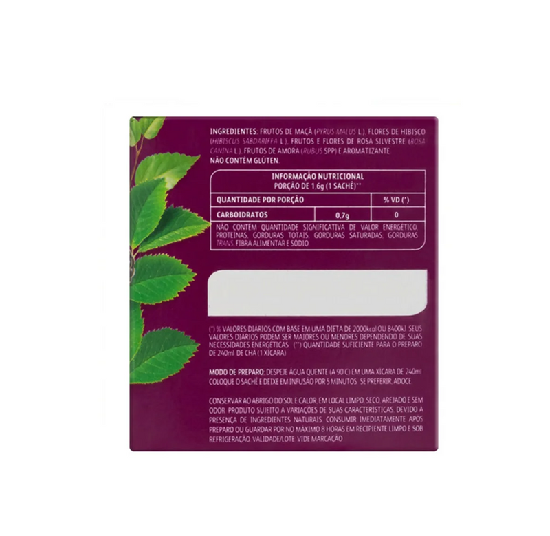 Leao Cha Hibisco, Rosa Silvestre e Amora 16g - 10 saches