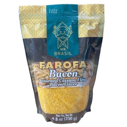 Mr. Brasil Farofa sabor Bacon 250g - Seasoned Cassava Flour Bacon Flavored