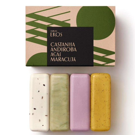 Natura Ekos Bar Soap 4 units Chestnut, Andiroba, Acai and Passion Fruit 