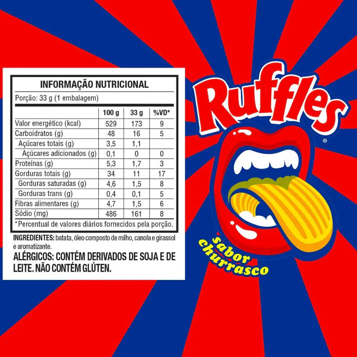 Elma Chips Ruffles Barbecue 68g - Expiration Date: October 20, 2025