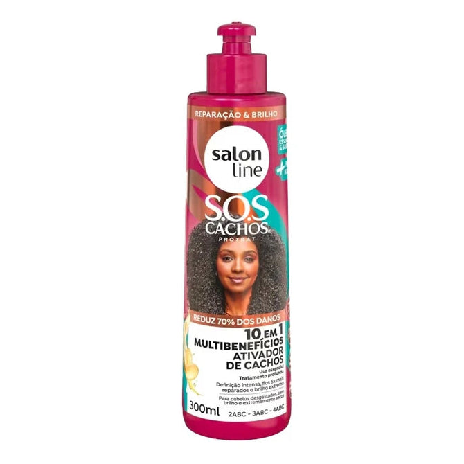 Salon Line SOS Cachos 10 em 1 Multibeneficios Ativador e Cachos 300ml