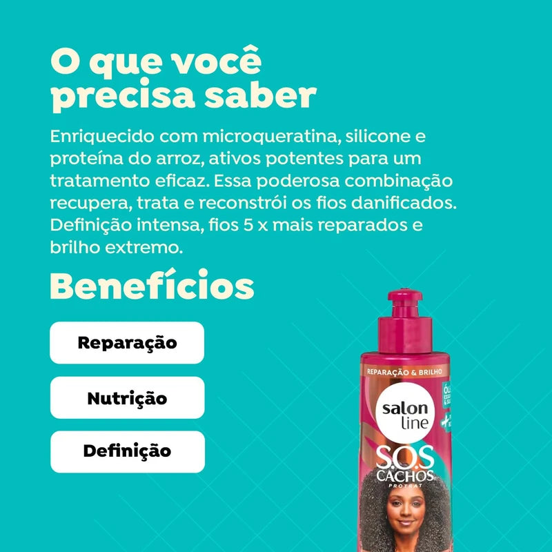 Salon Line SOS Cachos 10 em 1 Multibeneficios Ativador e Cachos 300ml