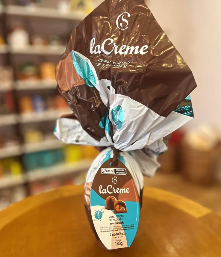 Cacau Show Ovo de PÃƒÂ¡scoa laCreme ao Leite Zero AdiÃƒÂ§ÃƒÂ£o de AÃƒÂ§ÃƒÂºcar 180g