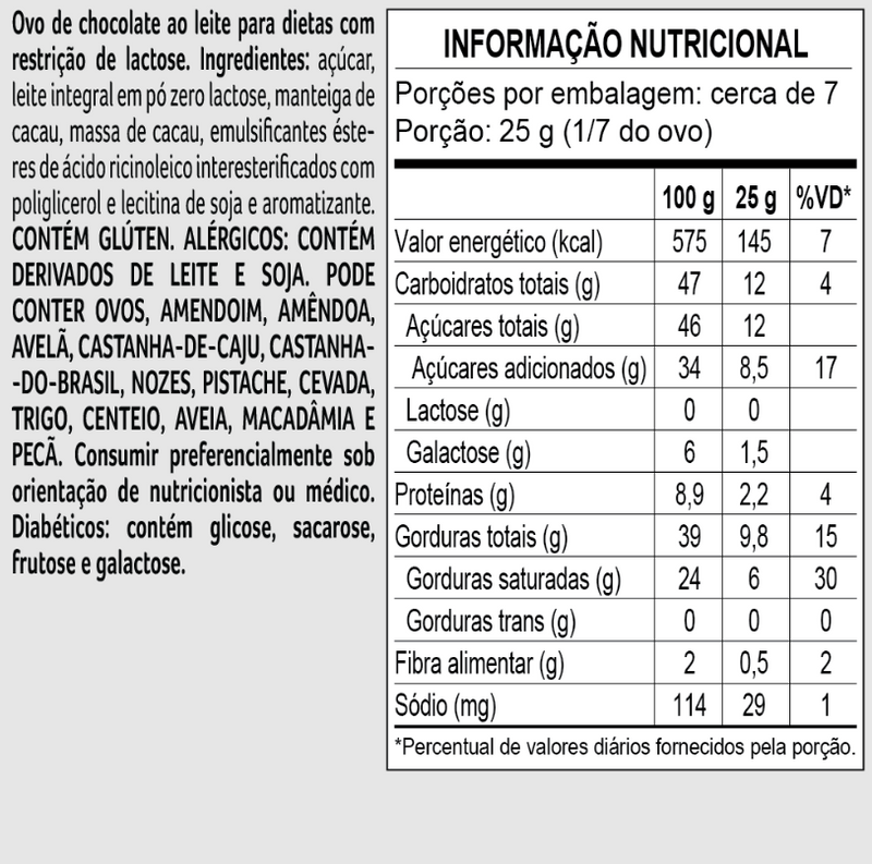 Cacau Show Ovo de PÃƒÂ¡scoa laCreme ao Leite Zero Lactose 180g