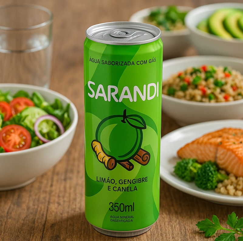 Sarandi Agua com Gas Sabor Limao Gengibre e Canela 350ml