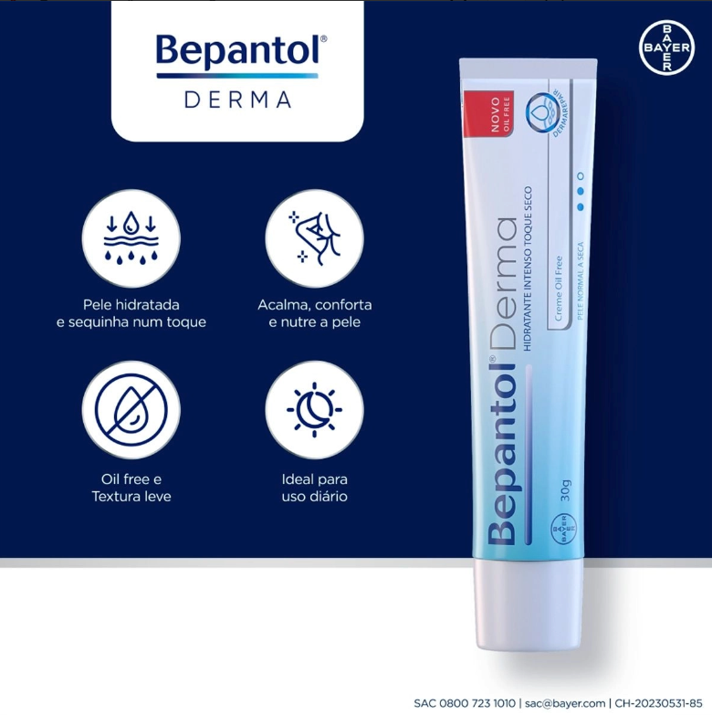 Bepantol Derma Hidratante Intenso Toque Seco Oil Free 30g