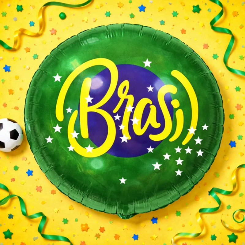 Brasil Balão Metalizado Estrelado