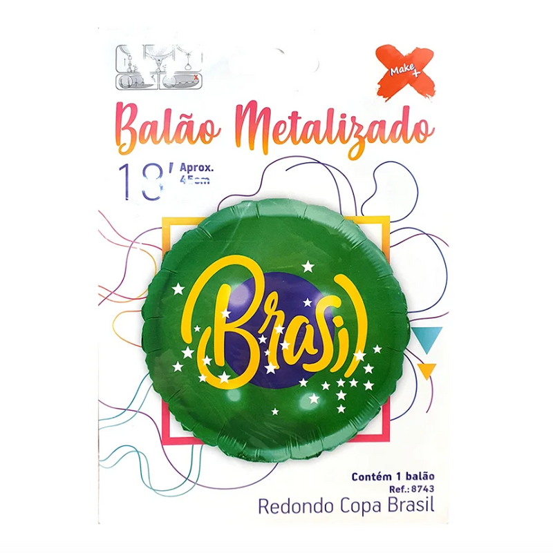 Brasil Balão Metalizado Estrelado