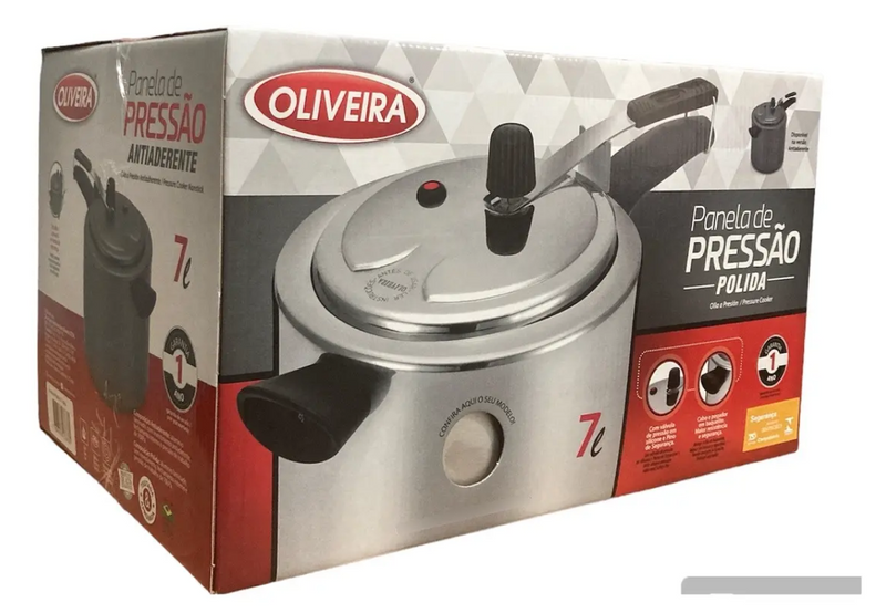 Oliveira Panela de Pressao Polida 7 litros