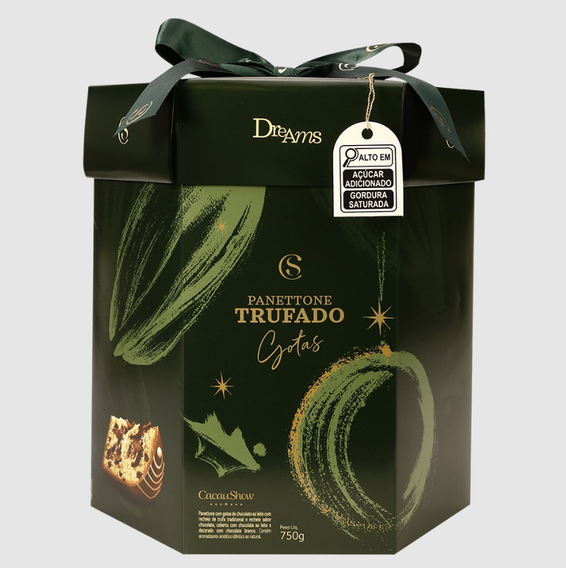 Cacau Show Panettone Dreams Trufado Gotas 750g