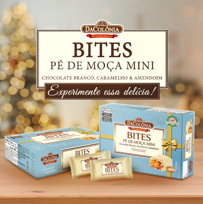 DaColonia Pe de Moca Bites com Chocolate BRANCO 120g