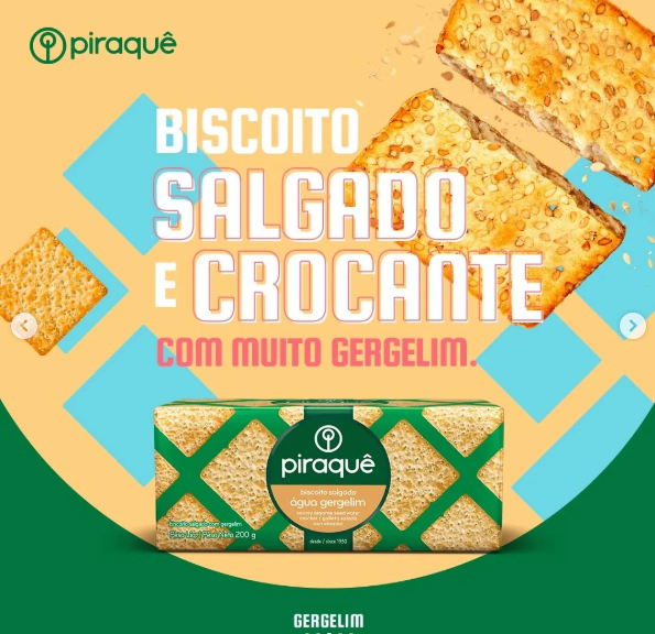 Piraque Biscoito de Agua e Gergelim 200g