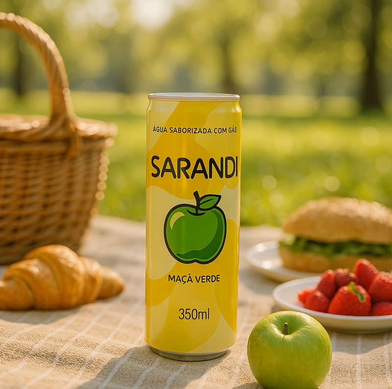 Sarandi Agua com Gas Sabor Maca Verde 350ml