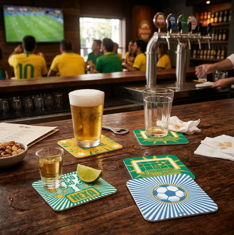 Brasil Porta Copos Copa 8un