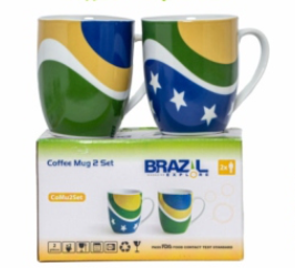 Brasil Conjunto de Canecas 2 Unidades