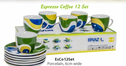 Brasil Conjunto de Xicaras Expresso 12 pecas
