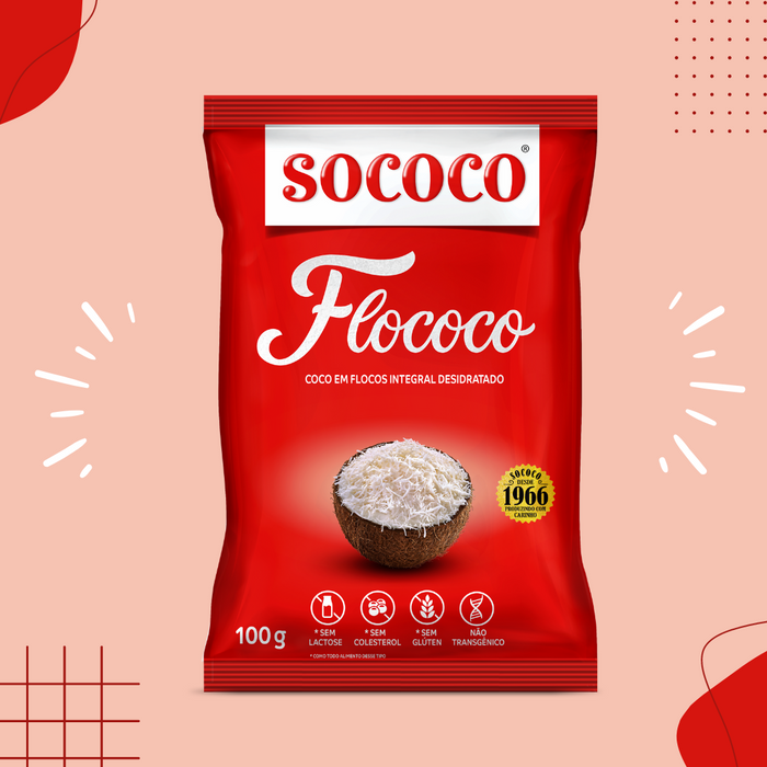 Sococo Flococo Coco em flocos integral desidratado 100g