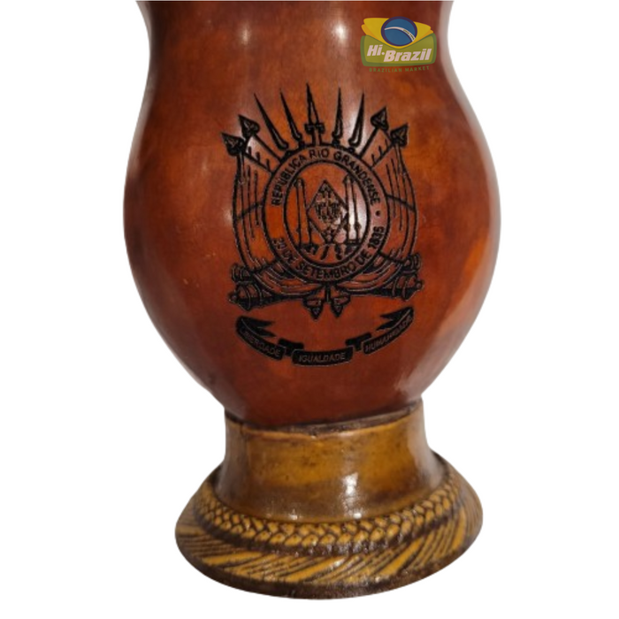 Bortonaggio Kit Cuia para Chimarrao com Bomba -  Decorated Mate Gourd w/pump