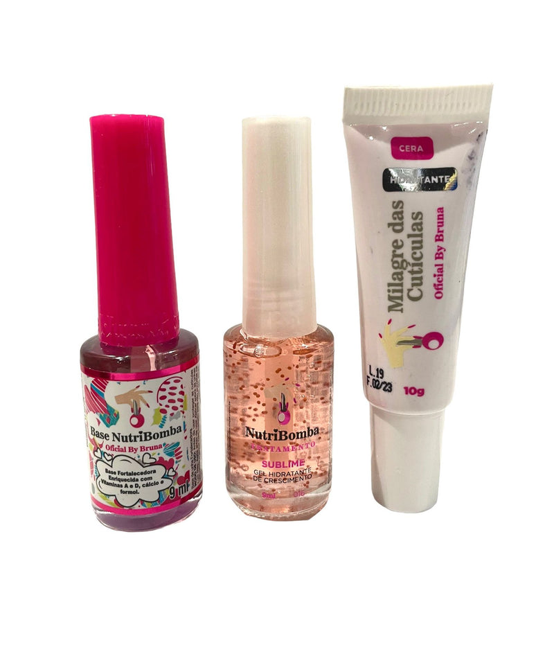 NutriBomba Nail Base Kit, Growth Gel and Cuticle Miracle - 1 unit