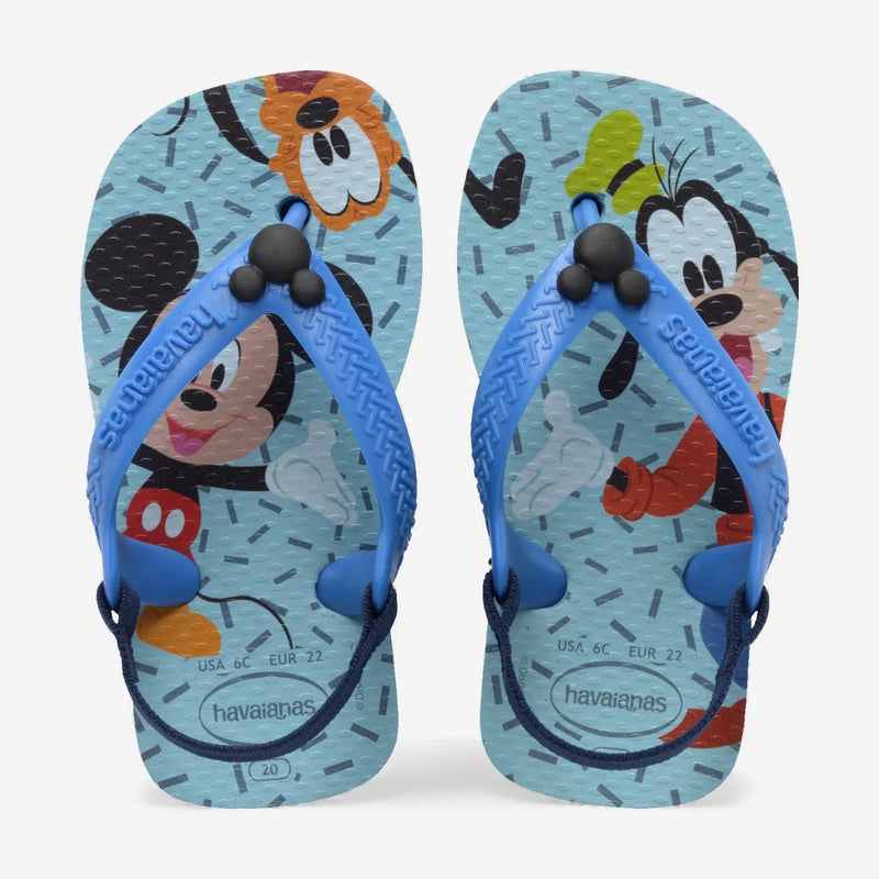 Havaianas Chinelo Baby Azul Disney Mickey e Pateta