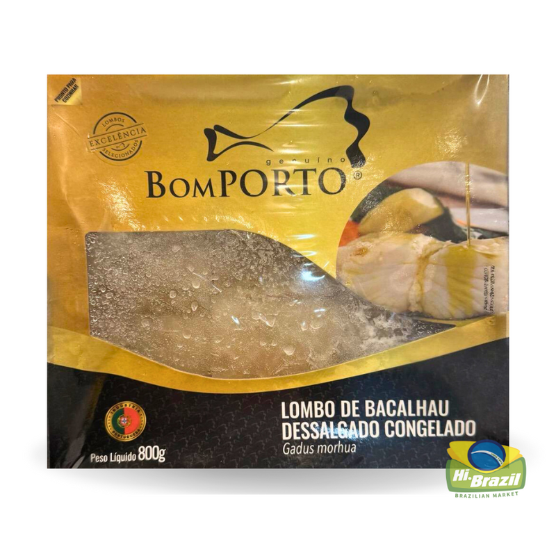 Bom Porto Lombo de Bacalhau Dessalgado Congelado 800g - Hi Brazil Market