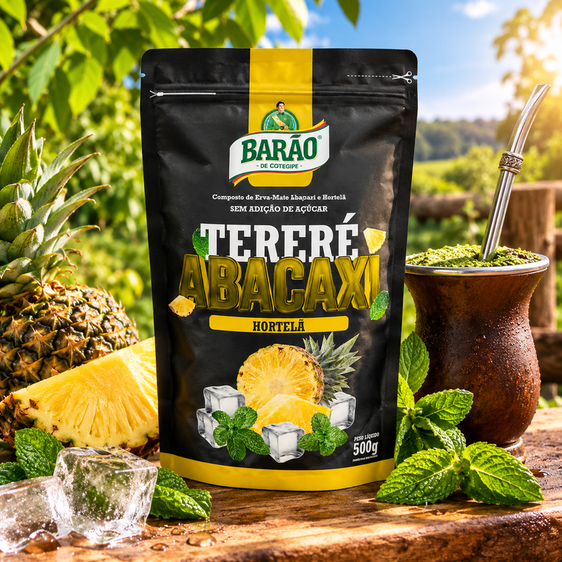 Barao Erva Mate Terere Abacaxi e Hortela 500g