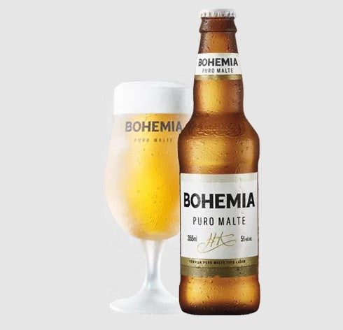 Bohemia Puro Malte Long Neck 350ml - Brazilian Pilsen Beer bottle 11oz