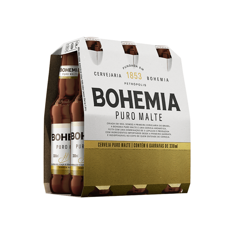 Bohemia Puro Malte Long Neck 6 garrafas de 350ml cada