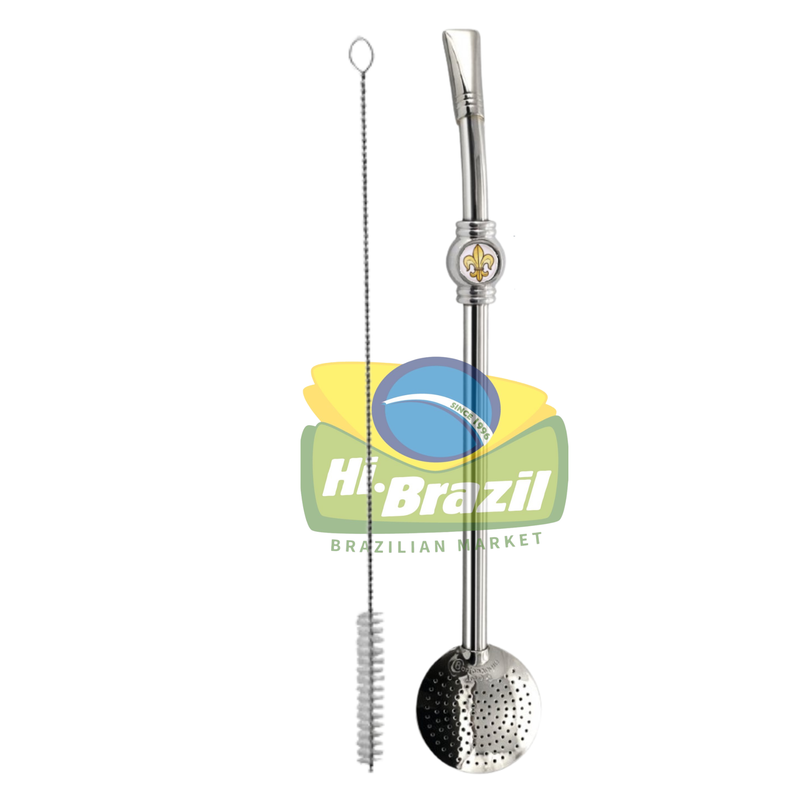 Bortonaggio Flor de Lis Chimarrão Pump Medium with Resin Applique and Nozzle
