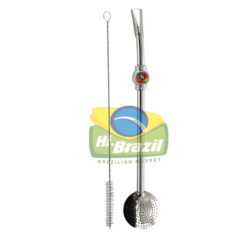Bortonaggio Brasao Bomba Chimarrao Media com Aplique De Resina Com Bocal (212)