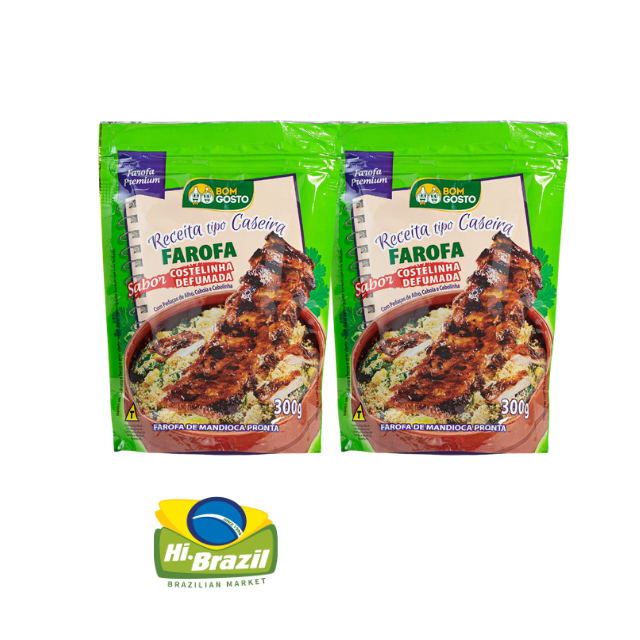 2 unidades - Bom Gosto Farofa de Mandioca Costelinha 300g