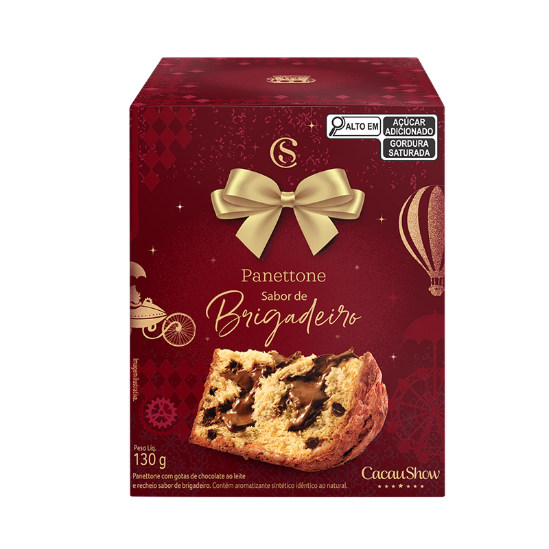 Cacau Show Panettone Trufado Brigadeiro Mini 130g