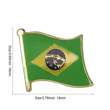 Brasil Broche Bandeira com Mastro