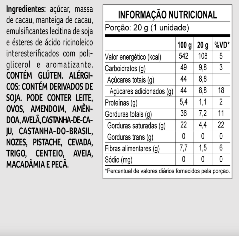 Cacau Show Blessed Cocoa Tablet 55% 20g