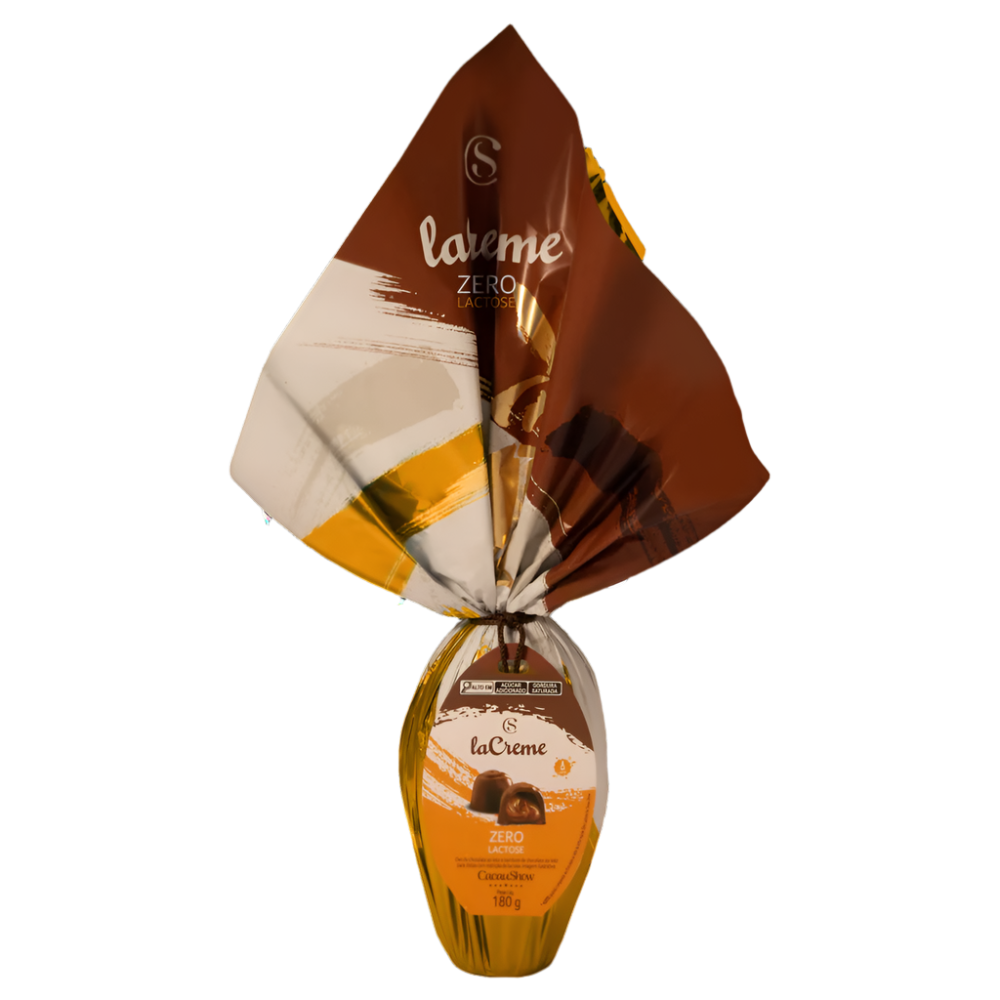 Cacau Show Ovo de Pascoa laCreme ao Leite Zero Lactose 180g — Hi