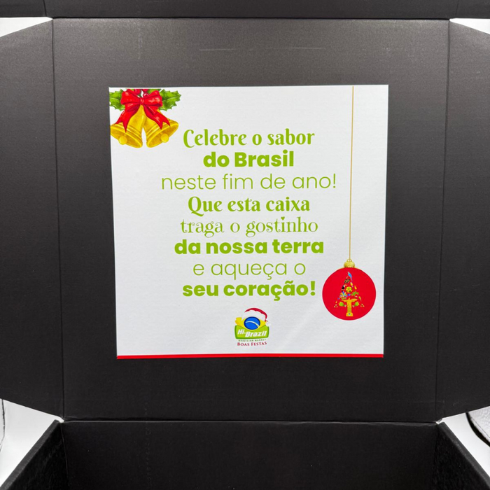 Embalagem Cesta Natal Caixa Preta Decorada