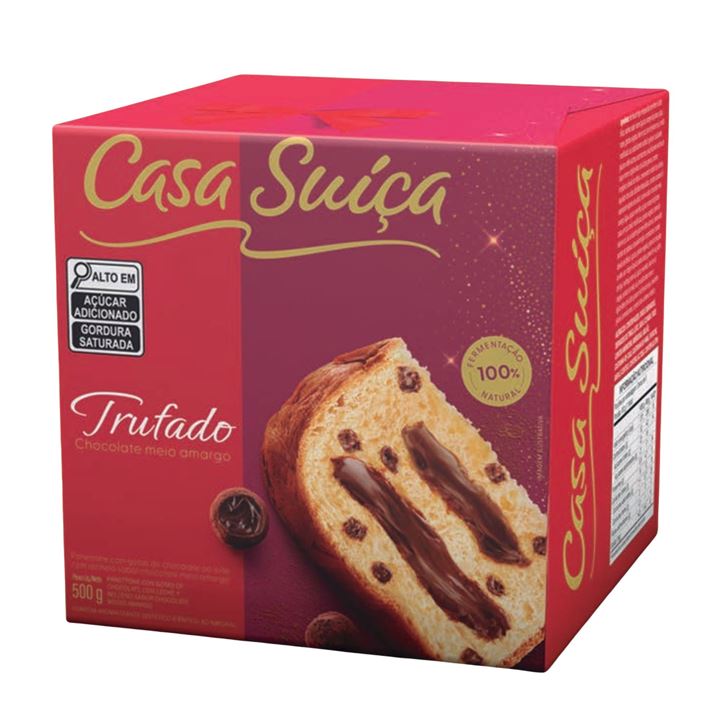Casa Suica Panettone Trufado Chocolate Meio Amargo 500g