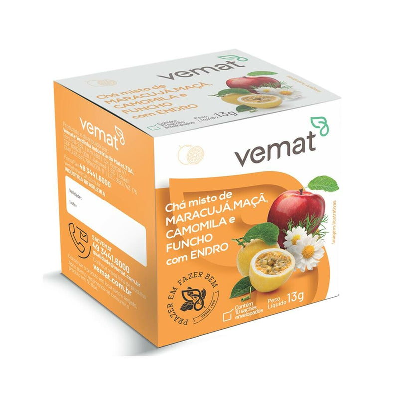 Vemat Cha Misto de Maracuja Maca Camomila e Funcho com Endro 13g