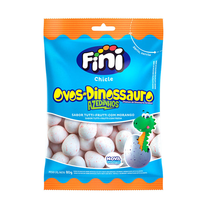 Fini chicle Ovos de Dinossauro Azedinhos 80g - Sour Dinosaur Eggs