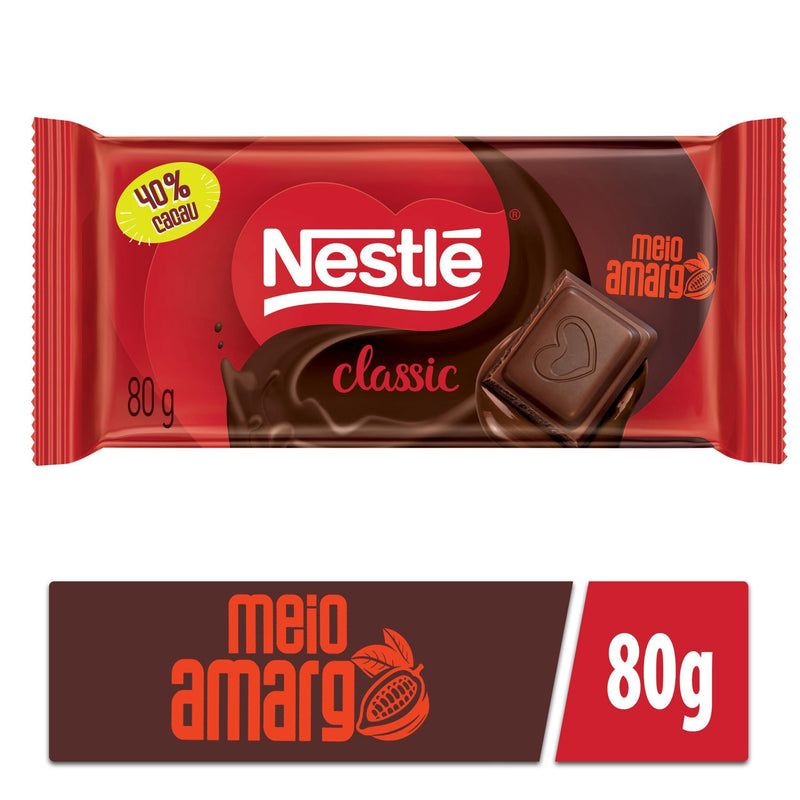 Nestle Classic Meio Amargo Barra 80g