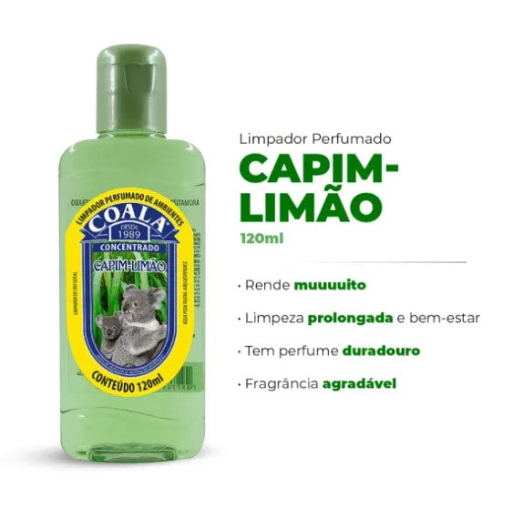 Coala Capim Limao Limpador Perfumado Concentrado 120ml