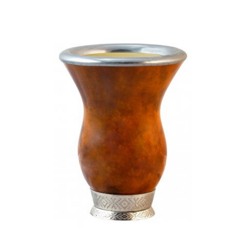 Bortonaggio Cuia para Chimarrao Com PÃ© de Metal e Bocal Inox