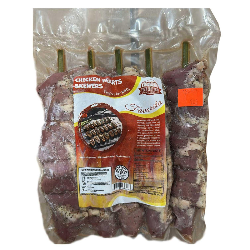 Four Brothers Espetinho de Coracao de Frango Temperado