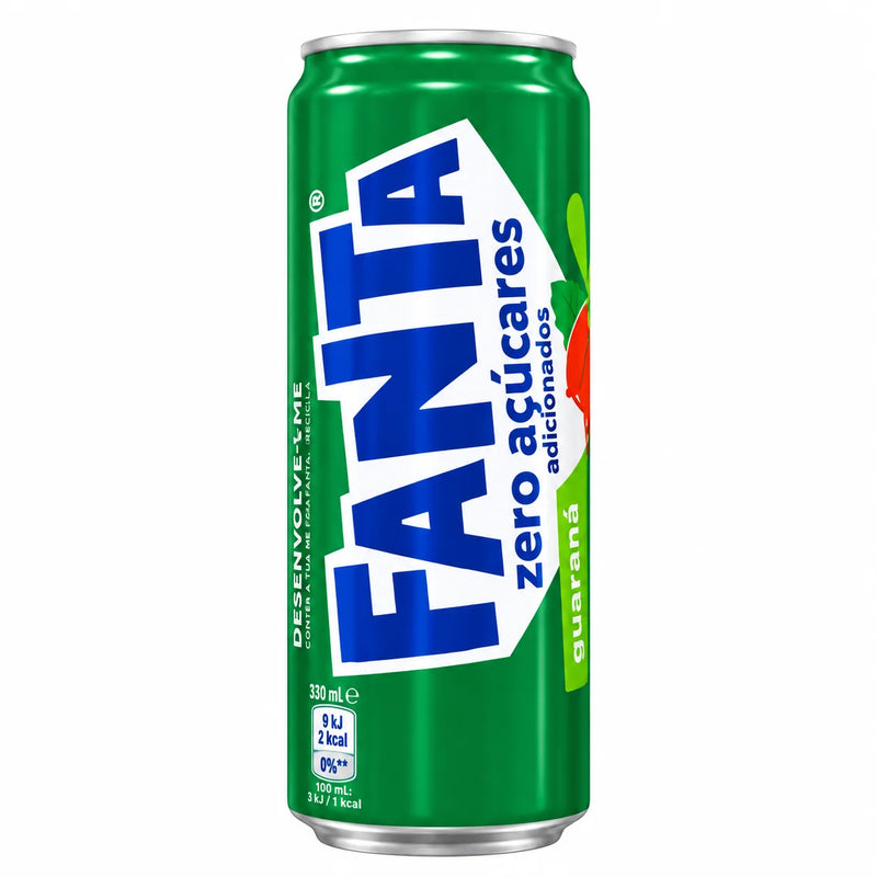 Fanta Guaraná Zero Sugar 330ml can, expiration date October 31, 2026