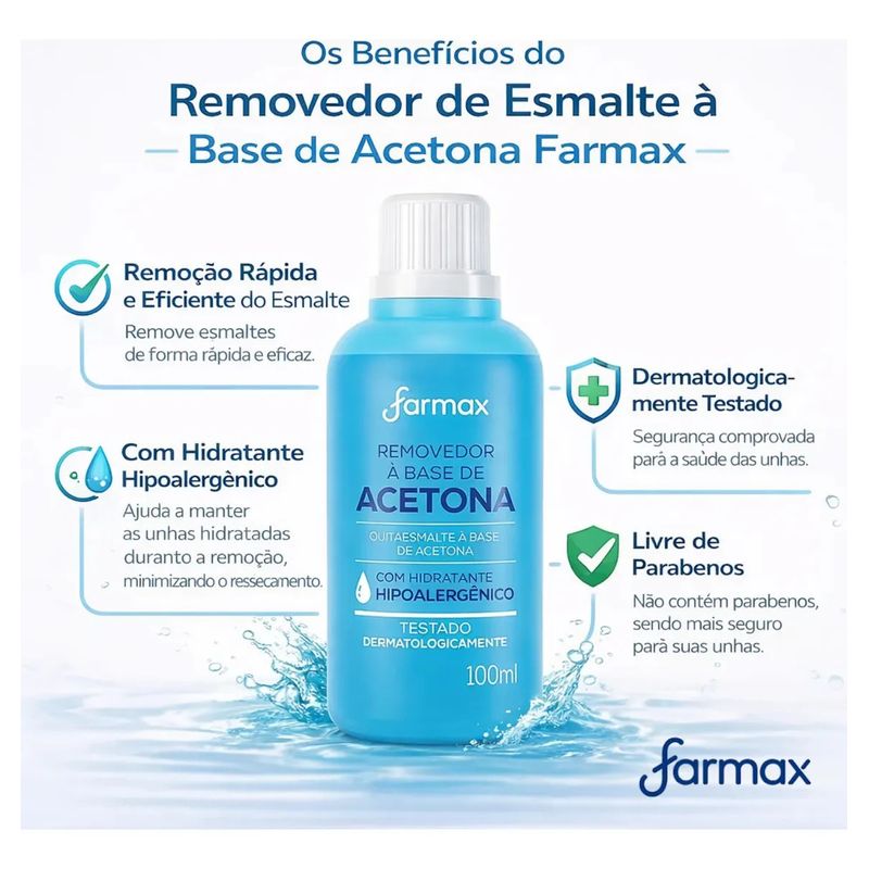 Farmax Removedor de Esmalte com Acetona 100ml