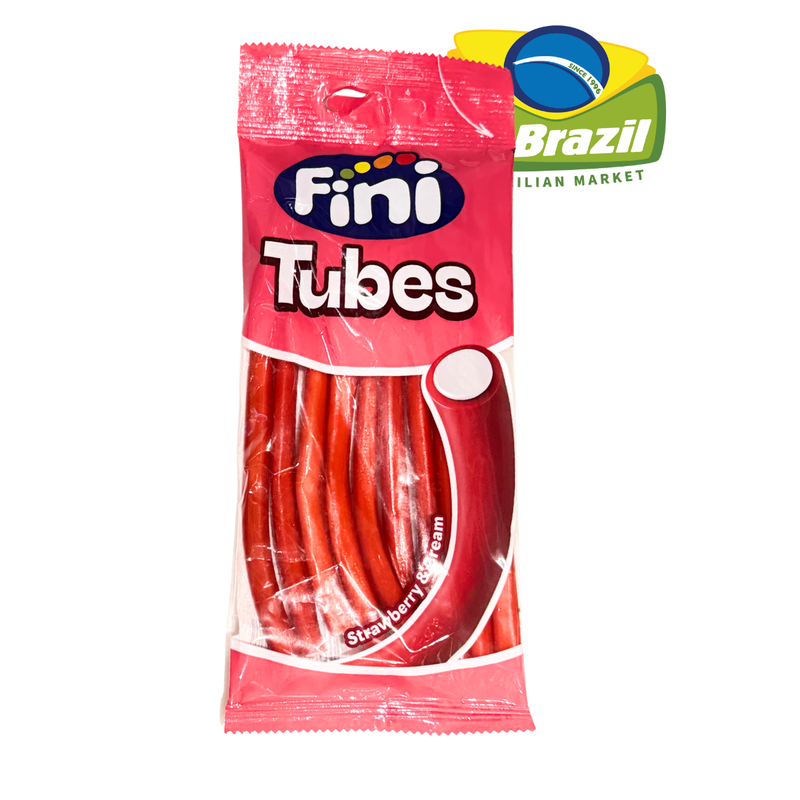 Fini Bala Tubos Sabor Morango e creme 90g